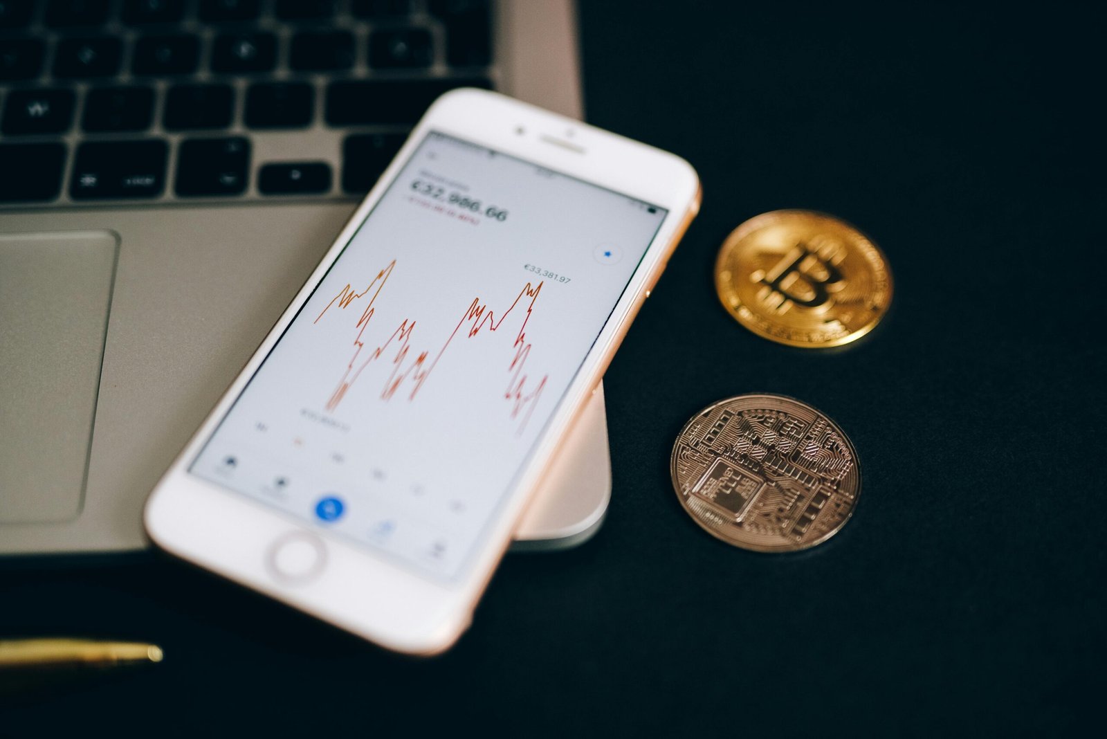 Smartphone Investasi Cryptocurrency Koin Bitcoin